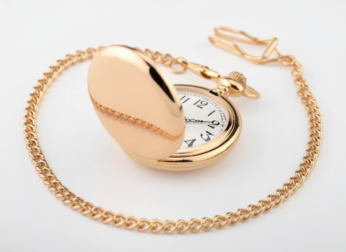 Vintage Steel Quartz Pocket Watch