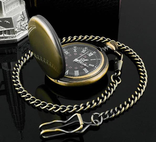 Vintage Steel Quartz Pocket Watch
