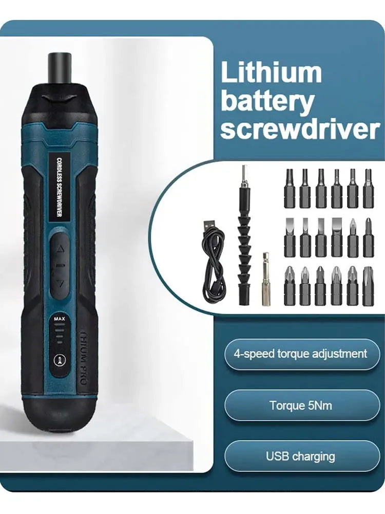Rechargeable Cordless Screwdriver 20 Piece Set