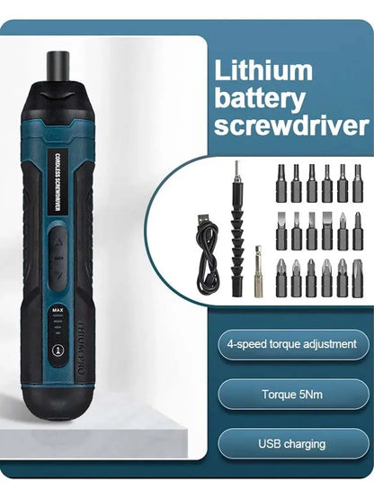 Rechargeable Cordless Screwdriver 20 Piece Set