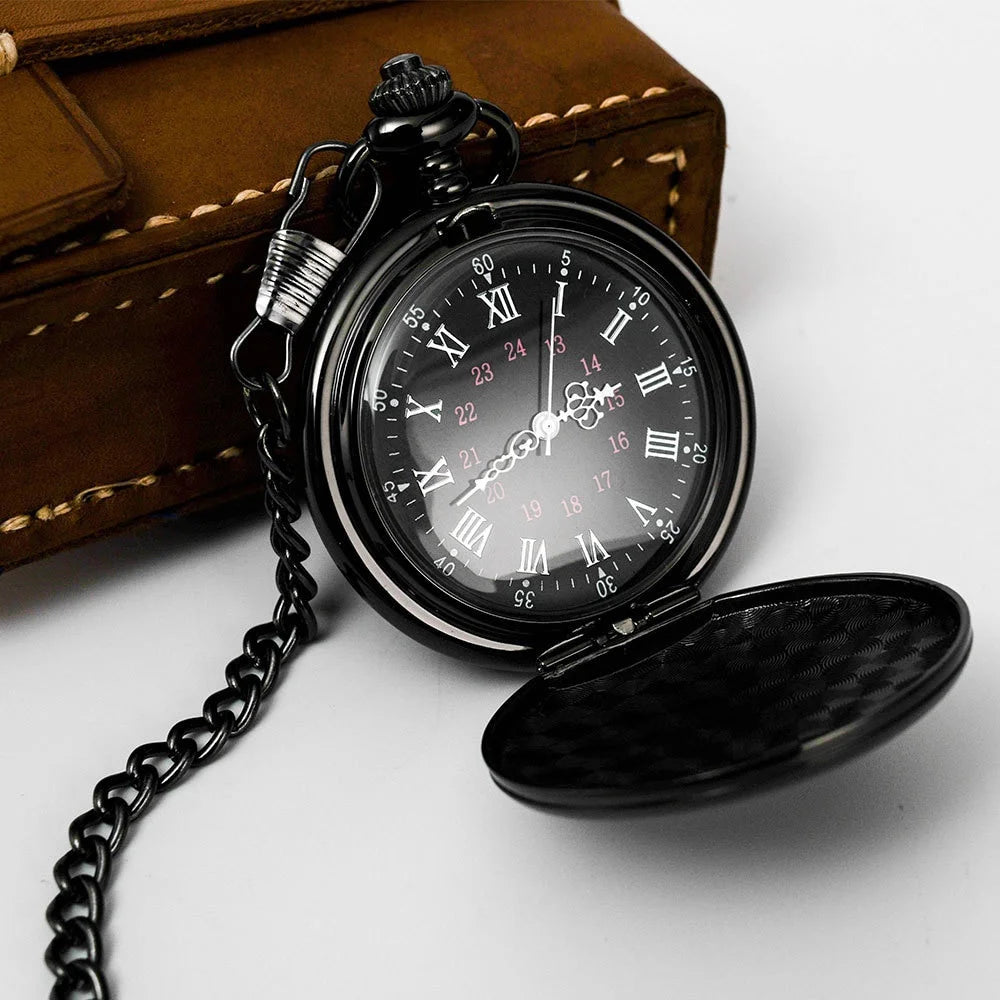 Vintage Steel Quartz Pocket Watch