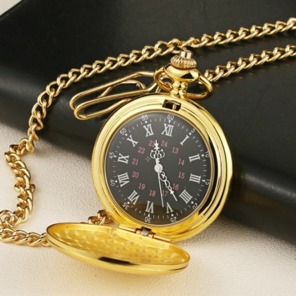 Vintage Steel Quartz Pocket Watch