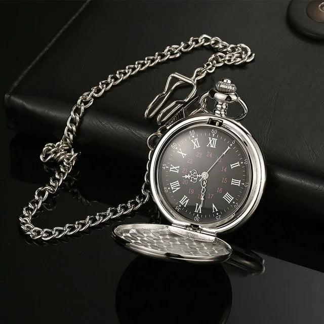 Vintage Steel Quartz Pocket Watch